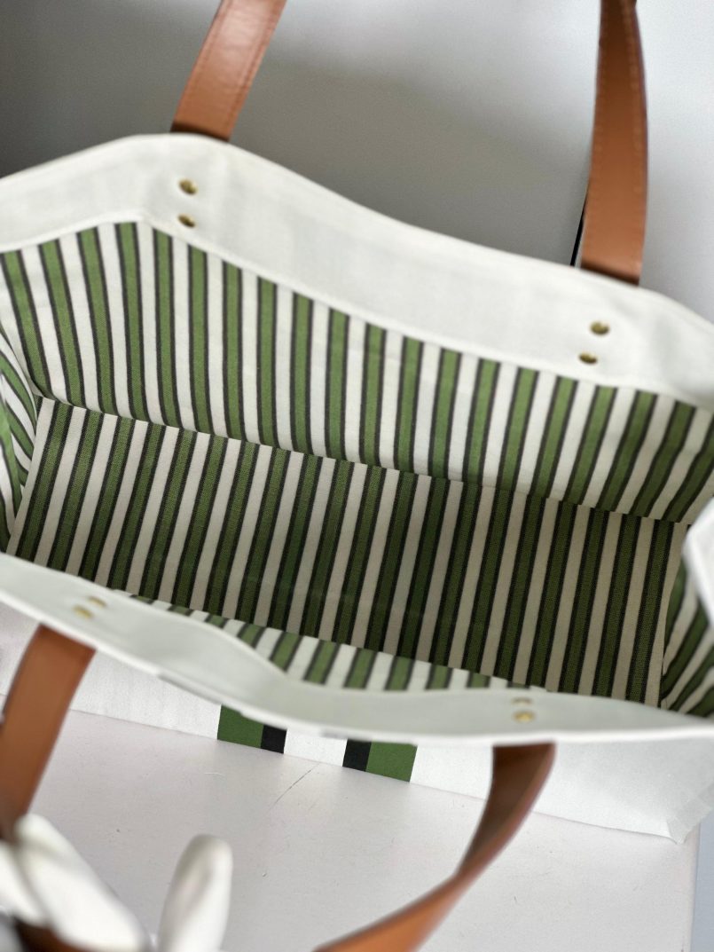 Harrods Green Stripe Tote