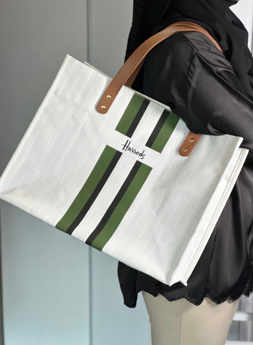Harrods Green Stripe Tote