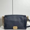 Chanel Woven Leather Boy Bag