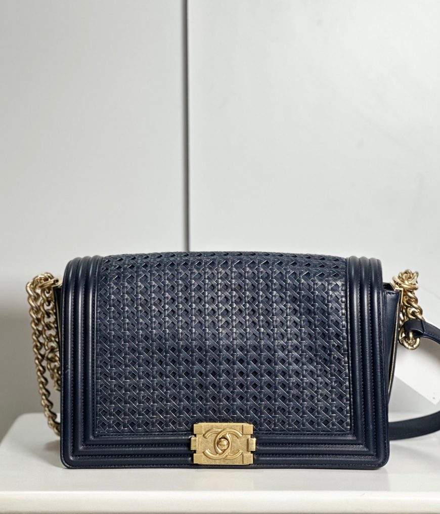 Chanel Woven Leather Boy Bag