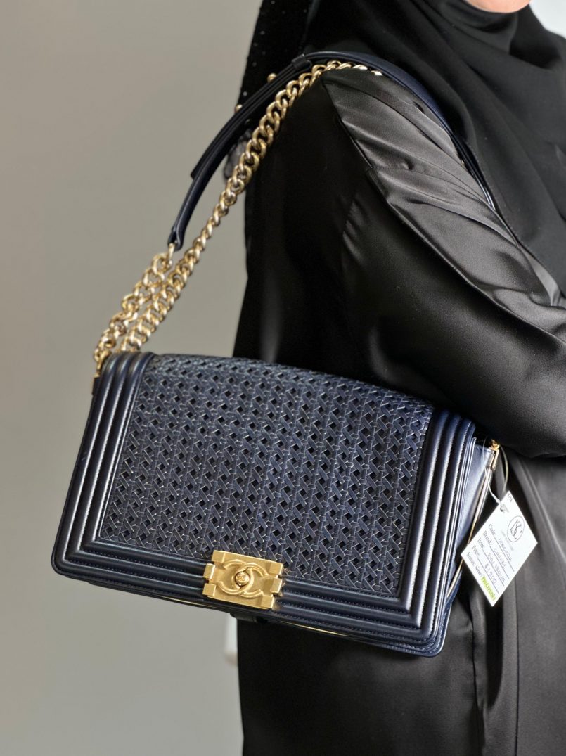 Chanel Woven Leather Boy Bag