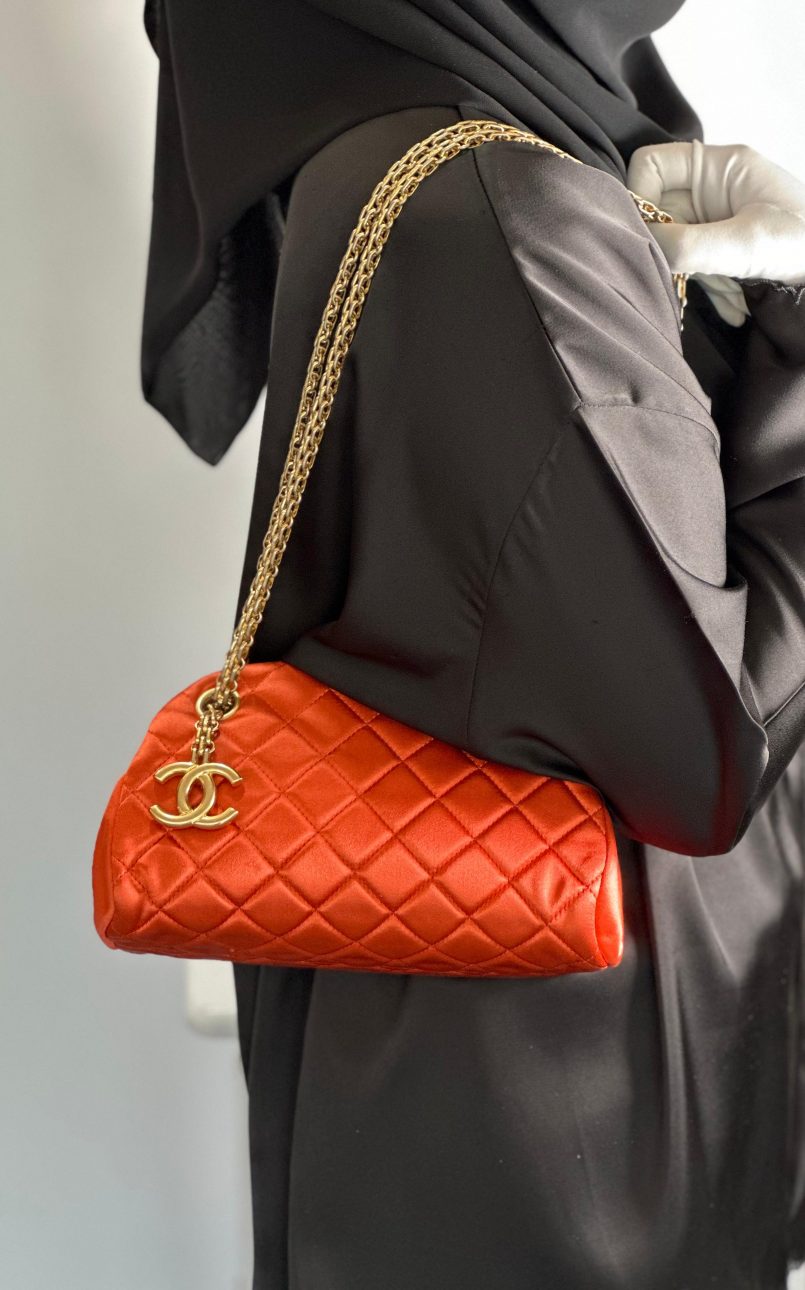 Chanel Mini Mademoiselle Bowling Bag Satin