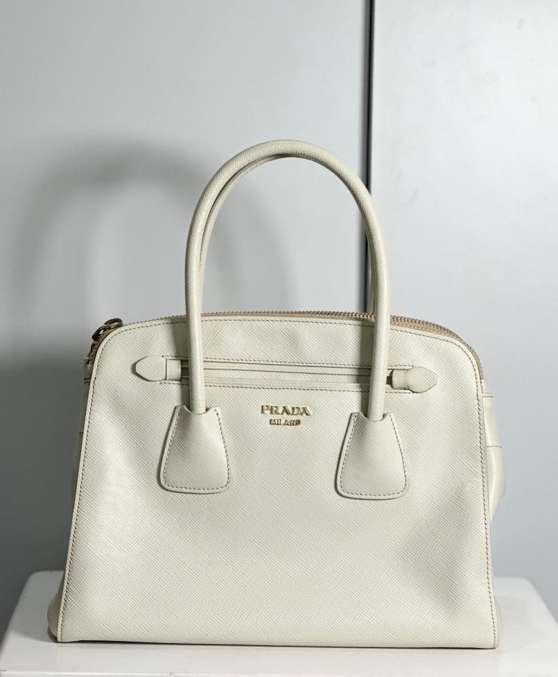 Prada Saffiano Tote Bag White