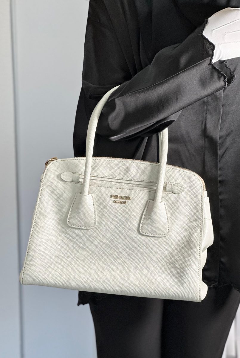 Prada Saffiano Tote Bag White