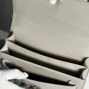 YSL Sunset Medium Crocodile Embossed