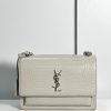 YSL Sunset Medium Crocodile Embossed