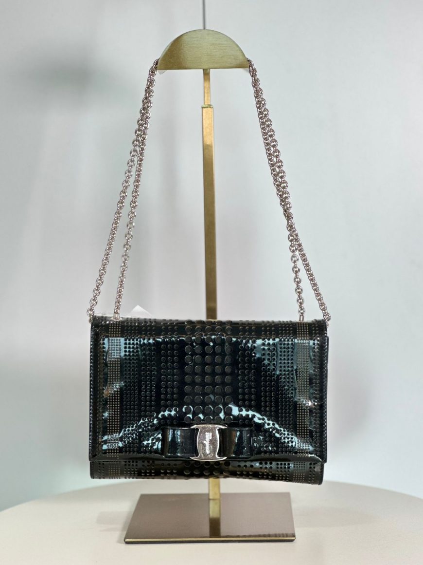 Salvatore Ferragamo Vara Bow Patent Chain Bag