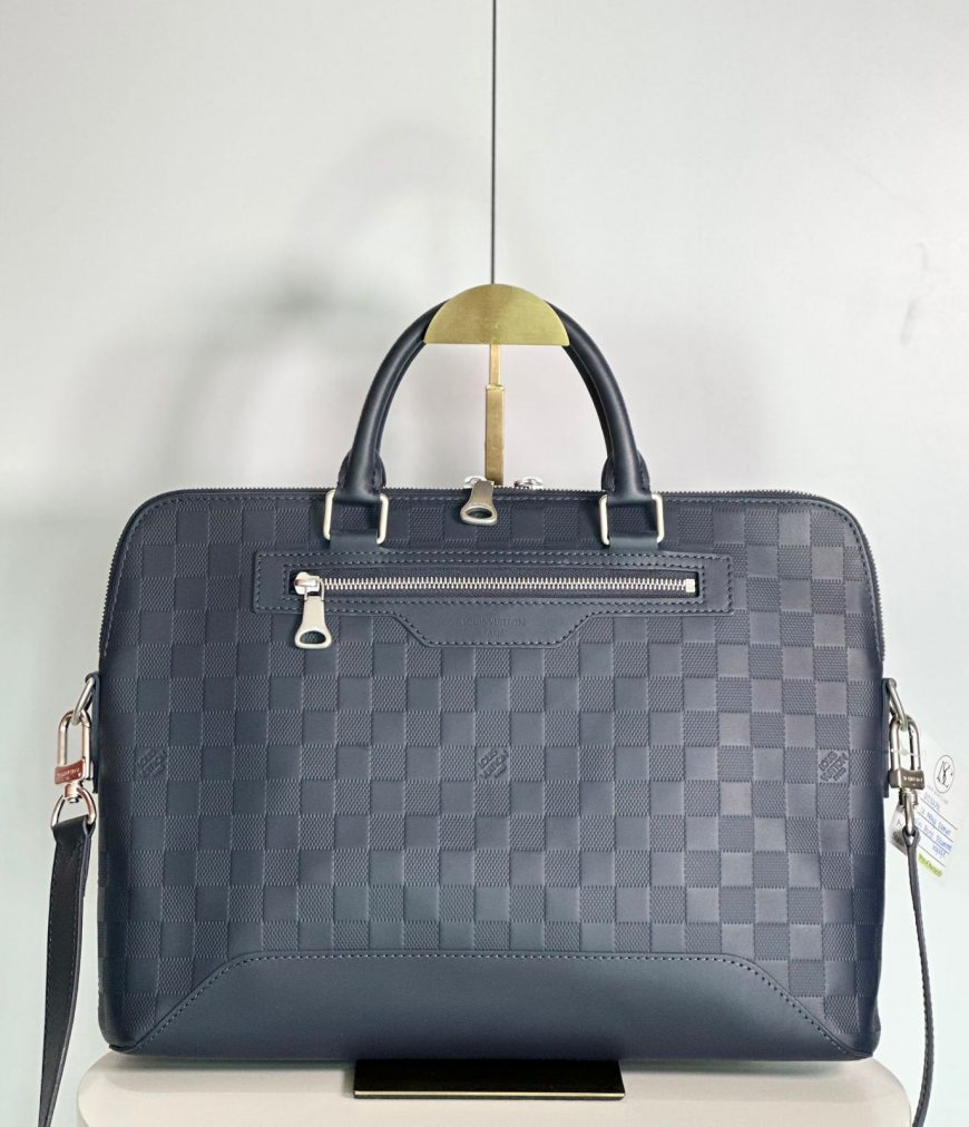LV Navy Damier Porte Document Bag